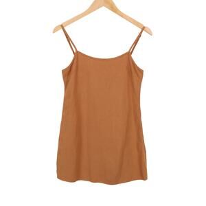Rhythm Classic Linen Blend Mini Slip Dress Caramel Brown Size XS NWT